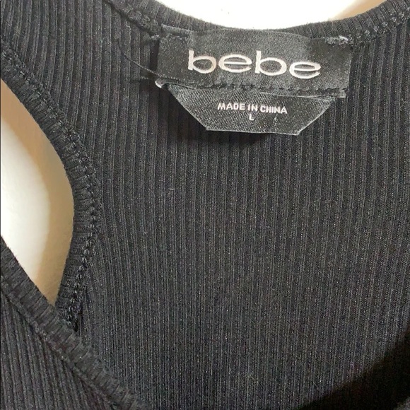 Bebe black and gold racerback onesie size large - Picture 10 of 10